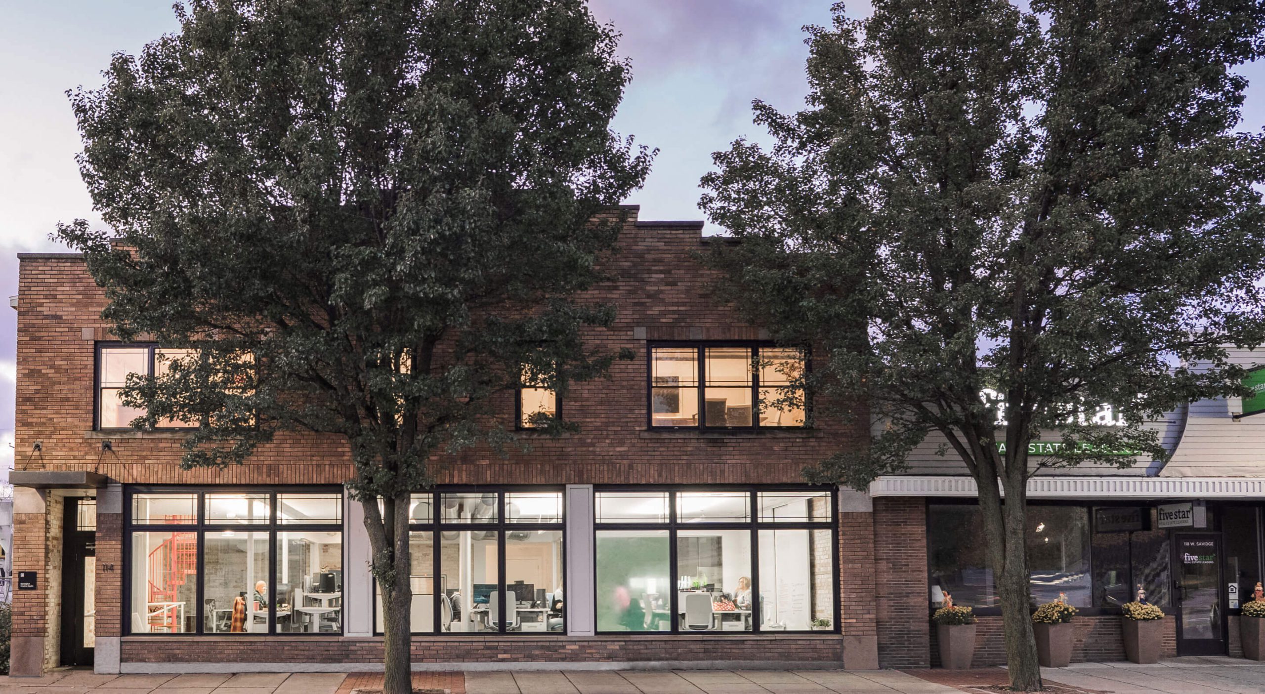 ARM office exterior with trees